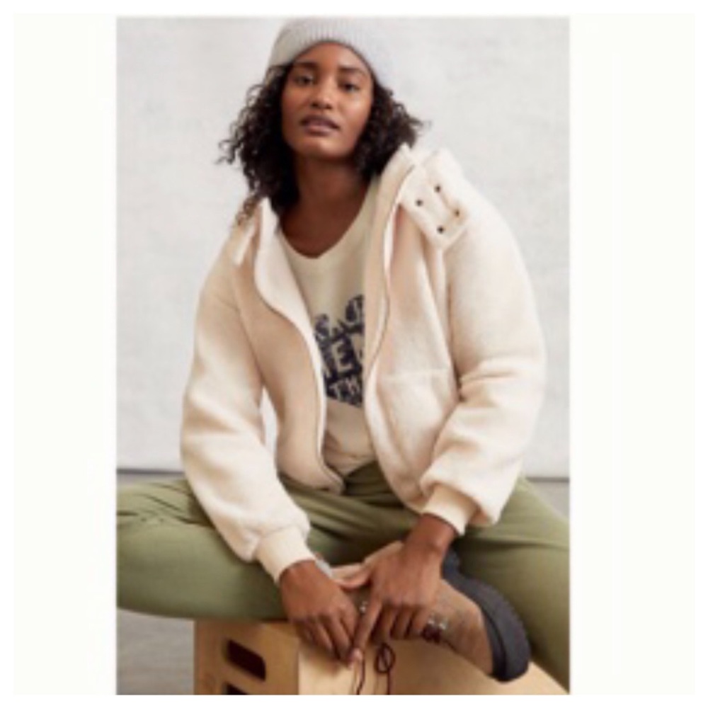 Anthro Porridge Gillian Sherpa Hoodie Jacket M